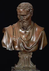 Portrætbuste af Michelangelo Buonarroti (1475-1564) (bronze)
